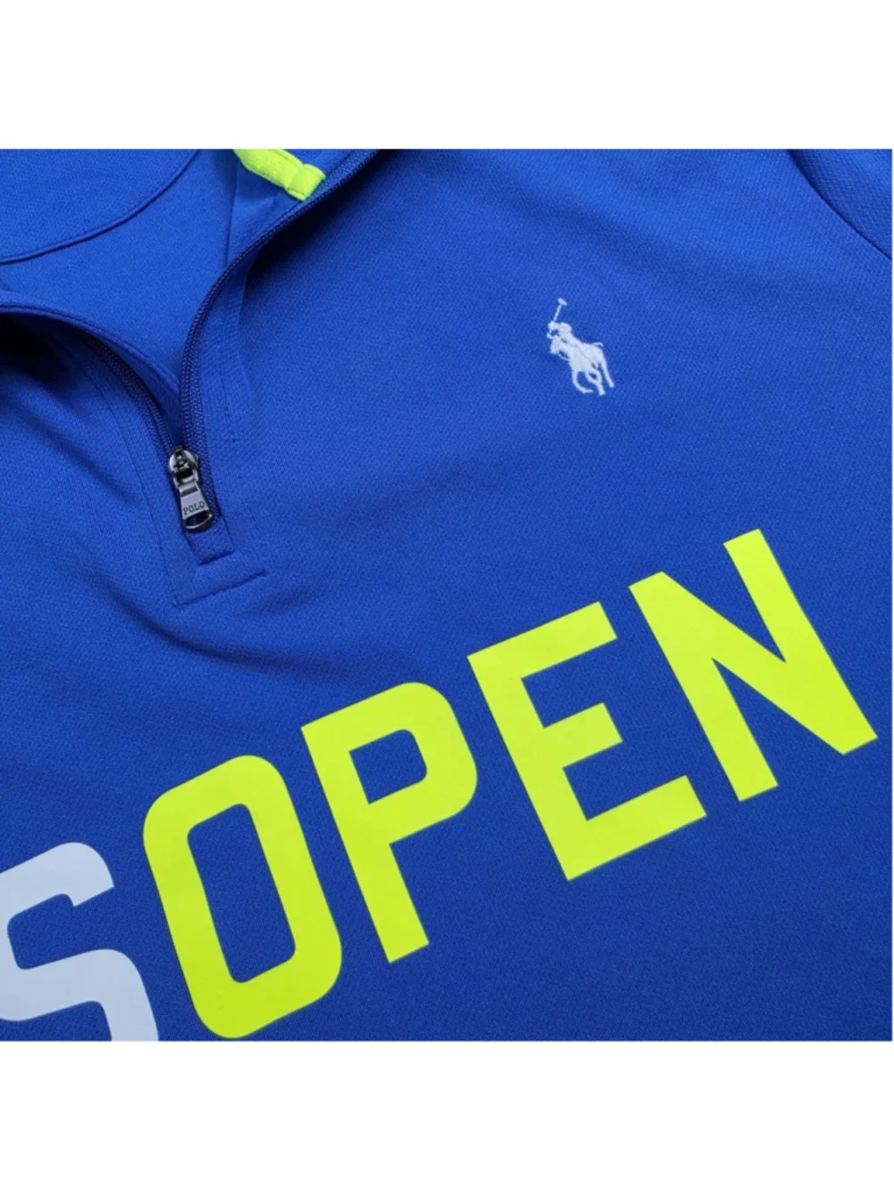 Polo Ralph Lauren US Open Tennis Quarter Zip Pullover Mens M Blue Pony Logo